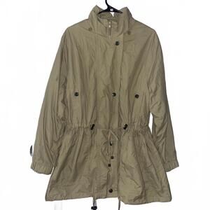 Olive Green Drawstring Anorak Jacket - Women